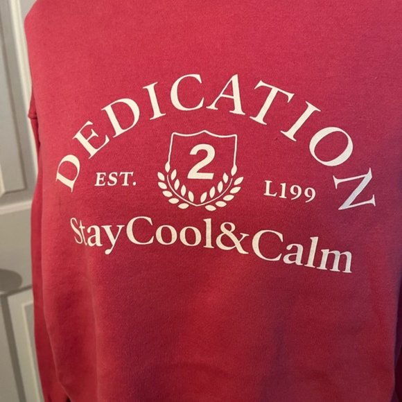 Divided H&M Decication Varsity Preppy Sweatshirt Top Pink White Size Small - Picture 3 of 6